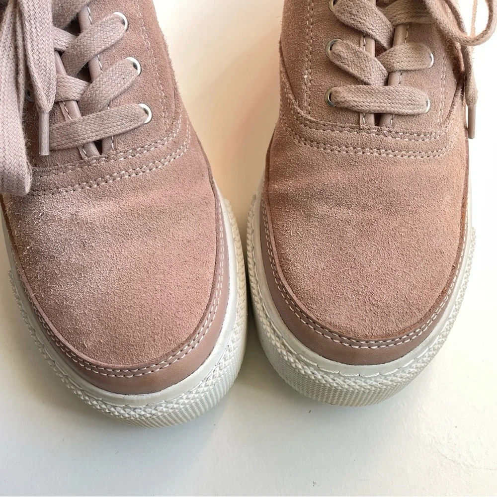 Allsaints Bella Suede Sneakers Dusty Pink Rose Platform Trainers 10